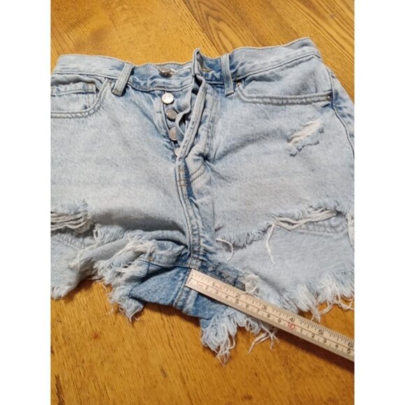 PACSUN Jeans Shorts Womens 25 BLUE VINTAGE HIGH RISE Preowned Button Fly - Picture 3 of 11